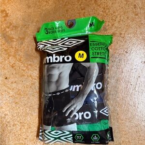 NWT Umbro Black & Green Men's Boxer Briefs - 3 Pack